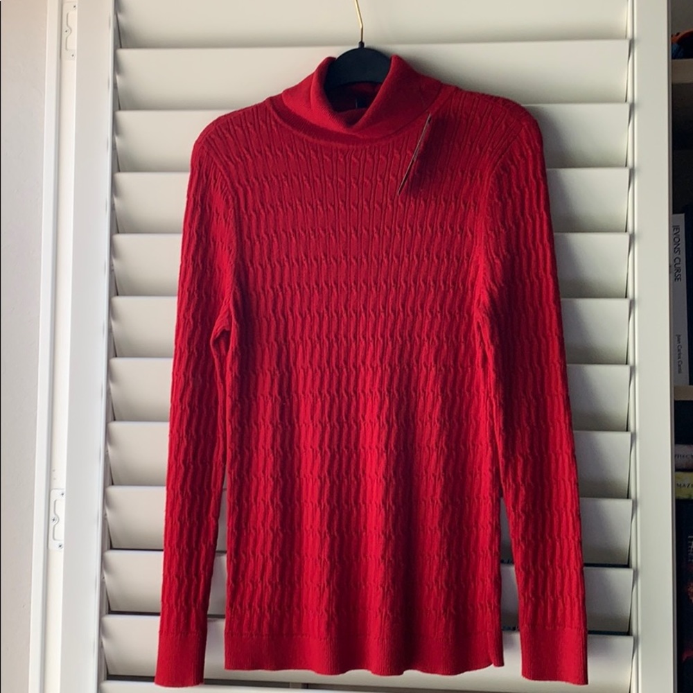 Talbots red turtleneck sweater NWT